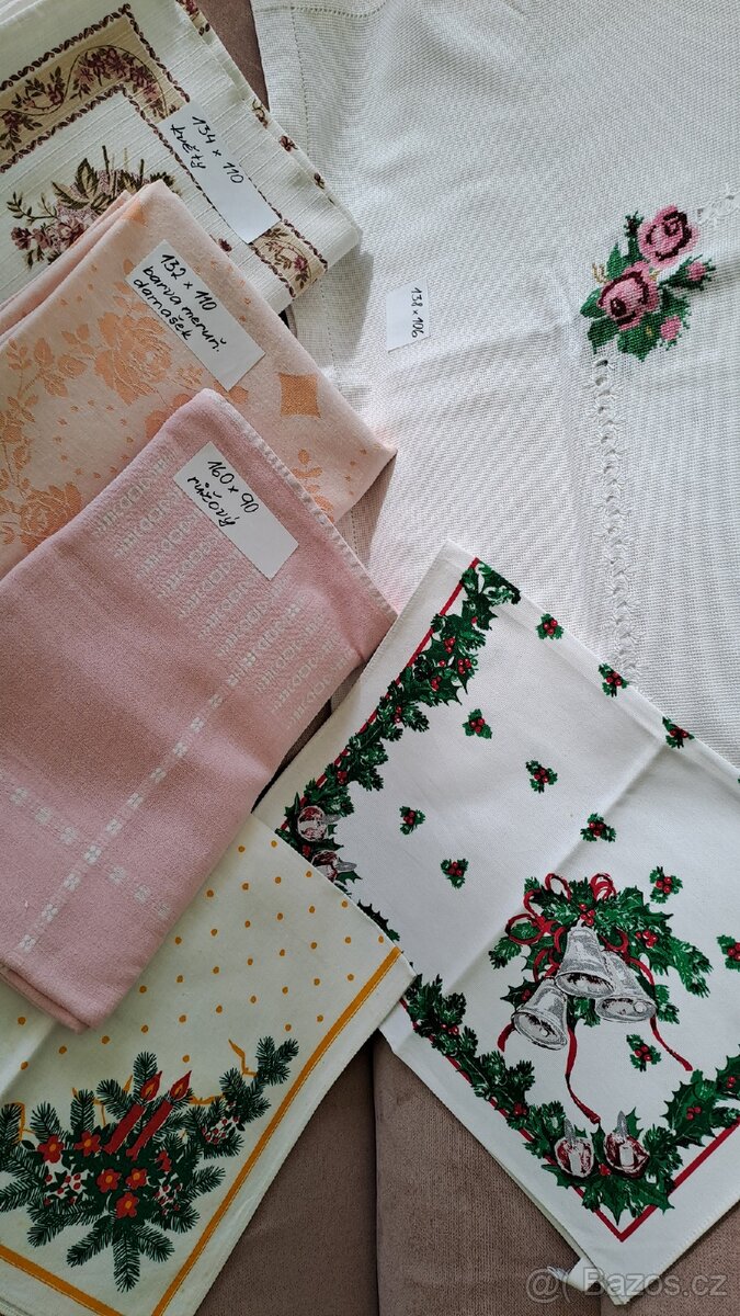 Retro ubrusy, lněné ubrousky, vánoční utěrky... - 4