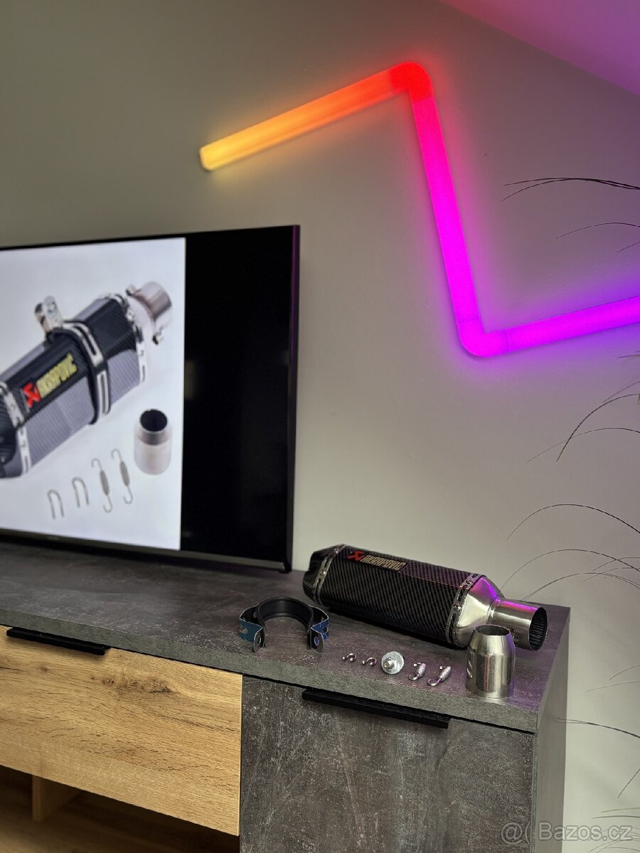 Koncovka výfuku na motorku Akrapovič 370 mm, dvojitý výstup - 4