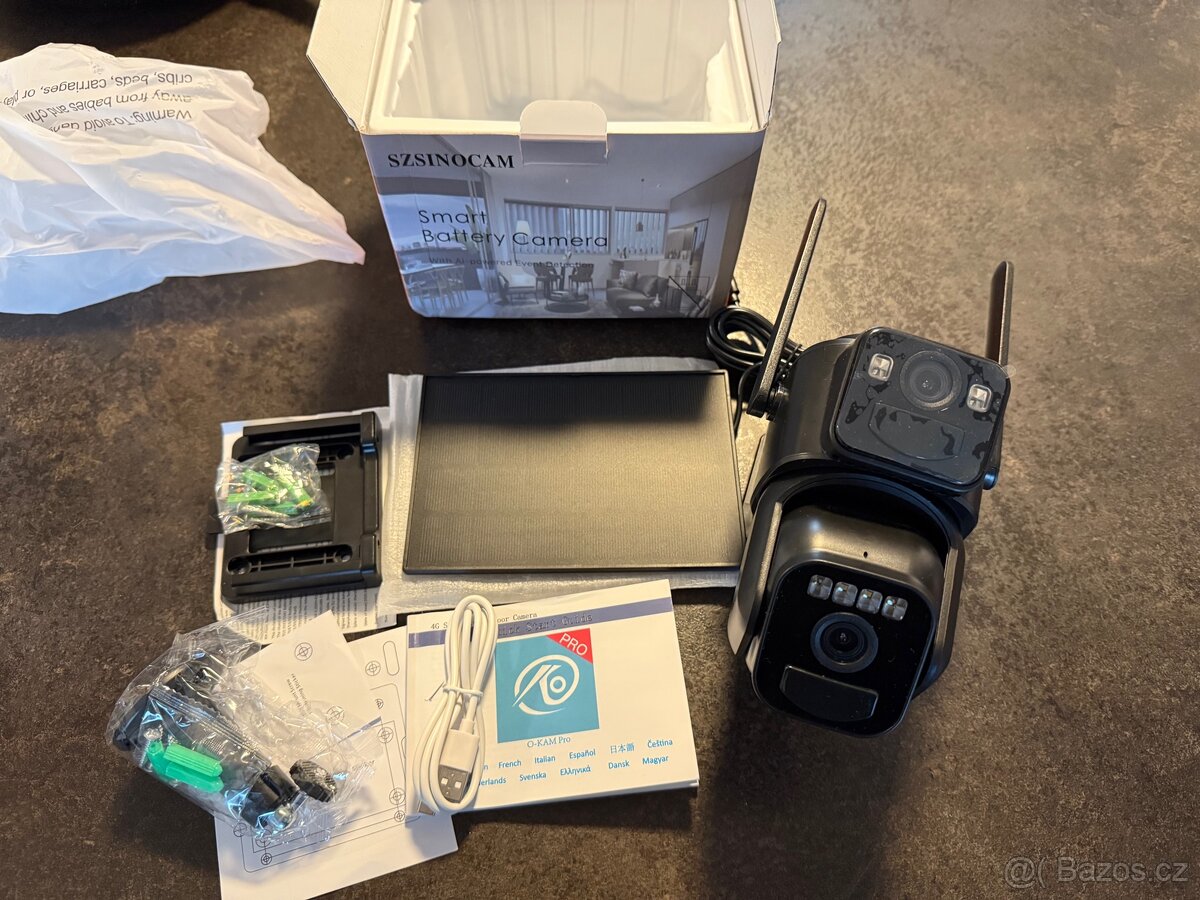 4g sim dvojitá kamera se solárním panelem - 4