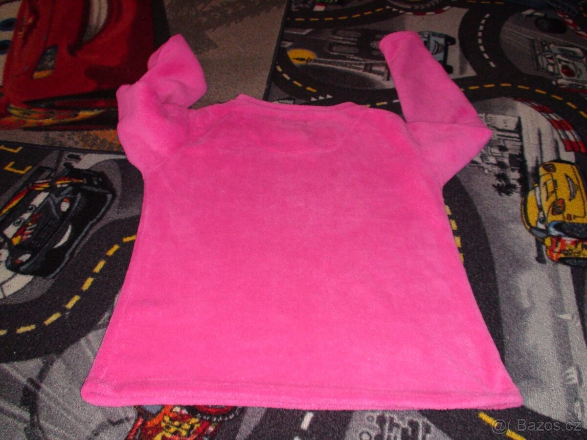 růžová fleesová mikina vel. 152/158 - 4