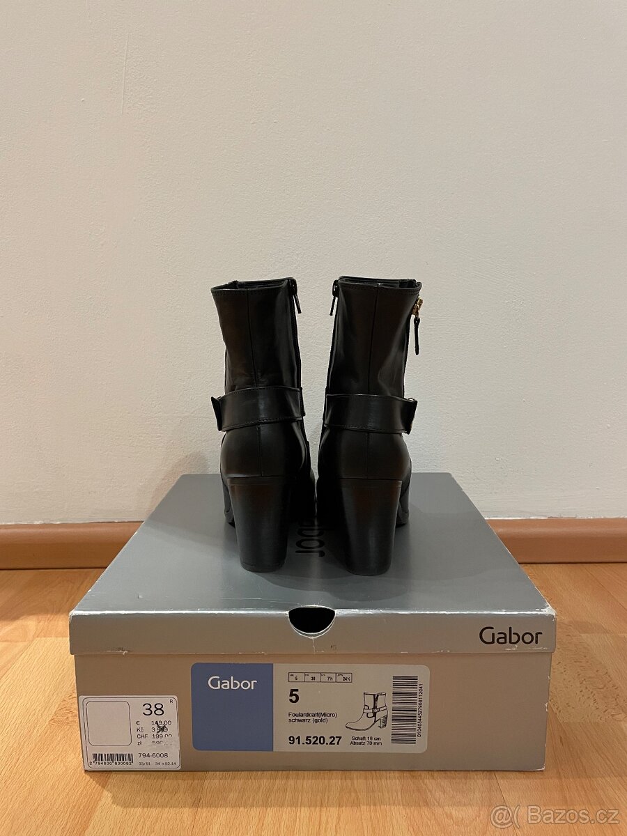 Černé kožené boty Gabor vel. 38 - 4