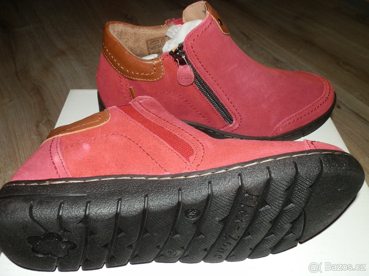 Nové dámské kožené boty vel.36 - červené - 4