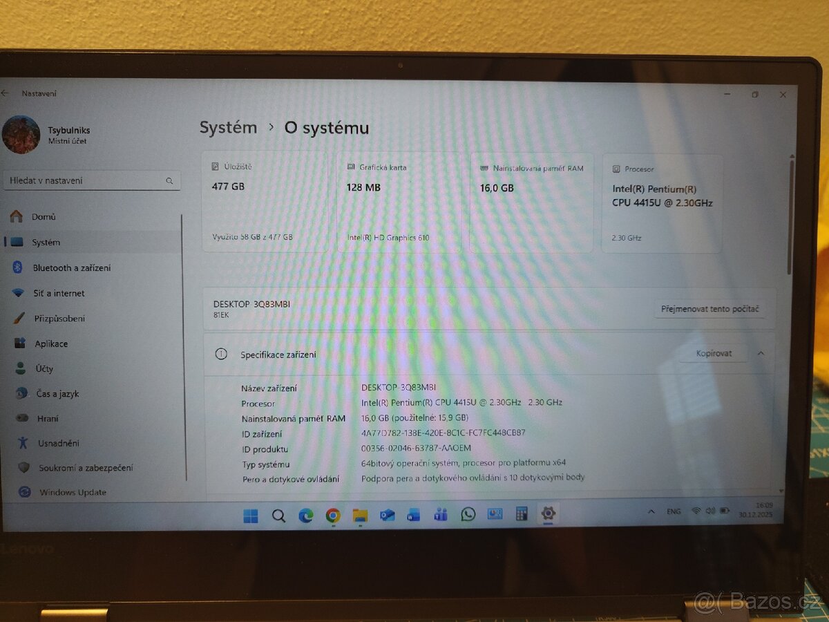 Dotykový notebook Lenovo 530 16/512 brašna, nabíječka - 4