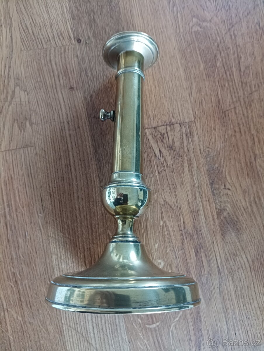 MOSAZNÝ EMPÍROVÝ SVÍCEN BIEDERMEIER Z 19. STOLETÍ Z FRANCIE - 4