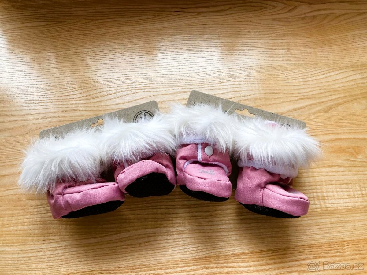 ESITO Softshellové capáčky Snow růžová/bílá; dvojčata - 4