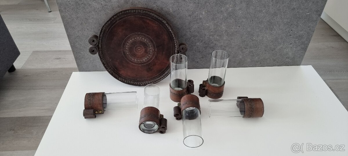 RETRO 2x sada sklenic + váza - 4