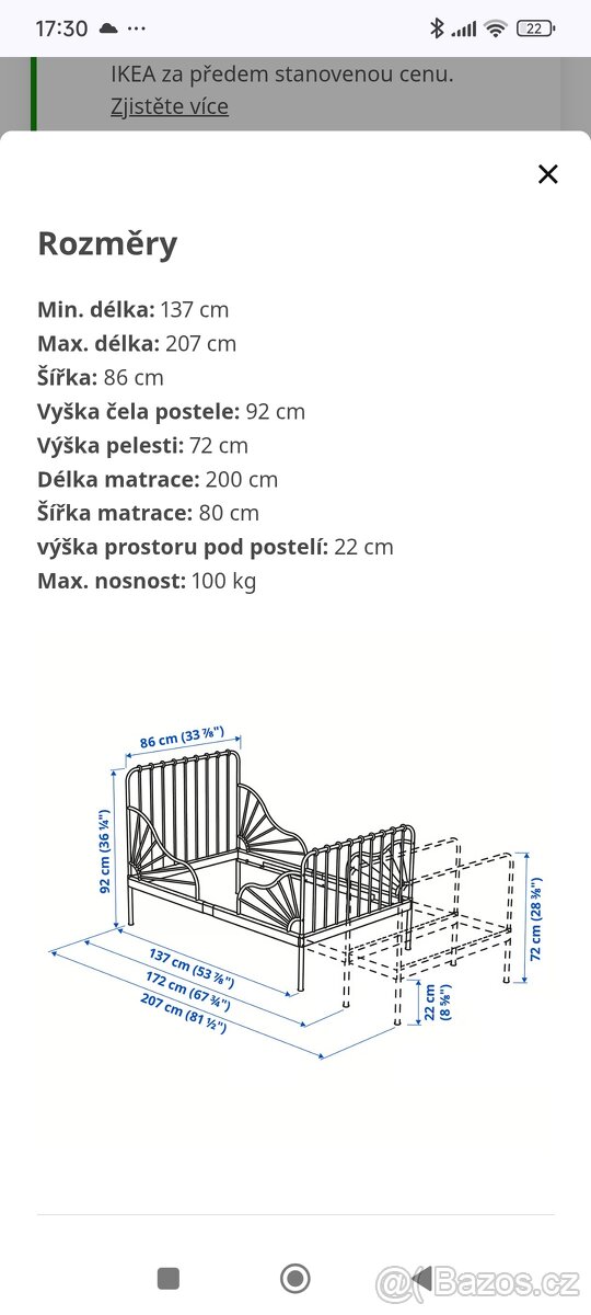 Rostoucí kovová postel - 4