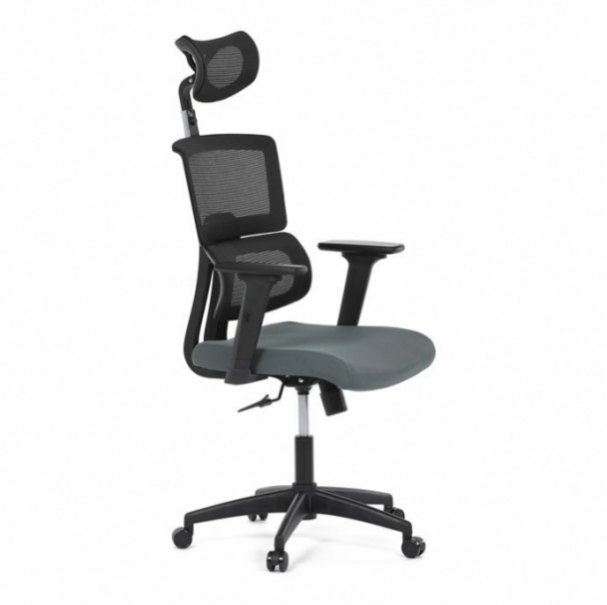 Kancelářská židle, houpací mechanismus, šedá síťovina, B1025 - 4