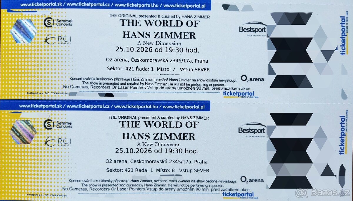 The World Of Hans Zimmer: 1 Rada Horni Sezení 25.10.2026 O2 - 4