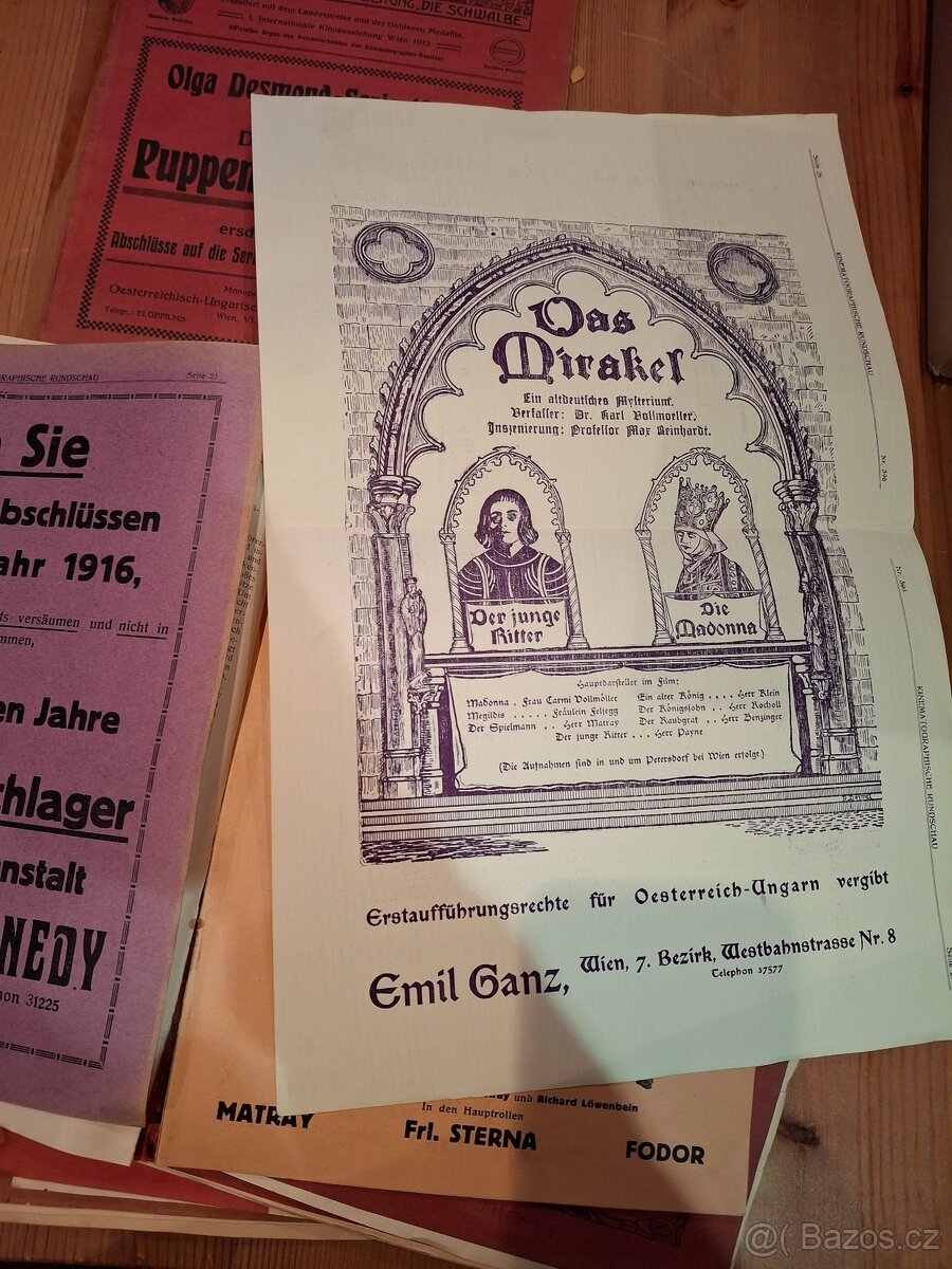 Prodam programy kin a divadel 1915 Vídeň - 4