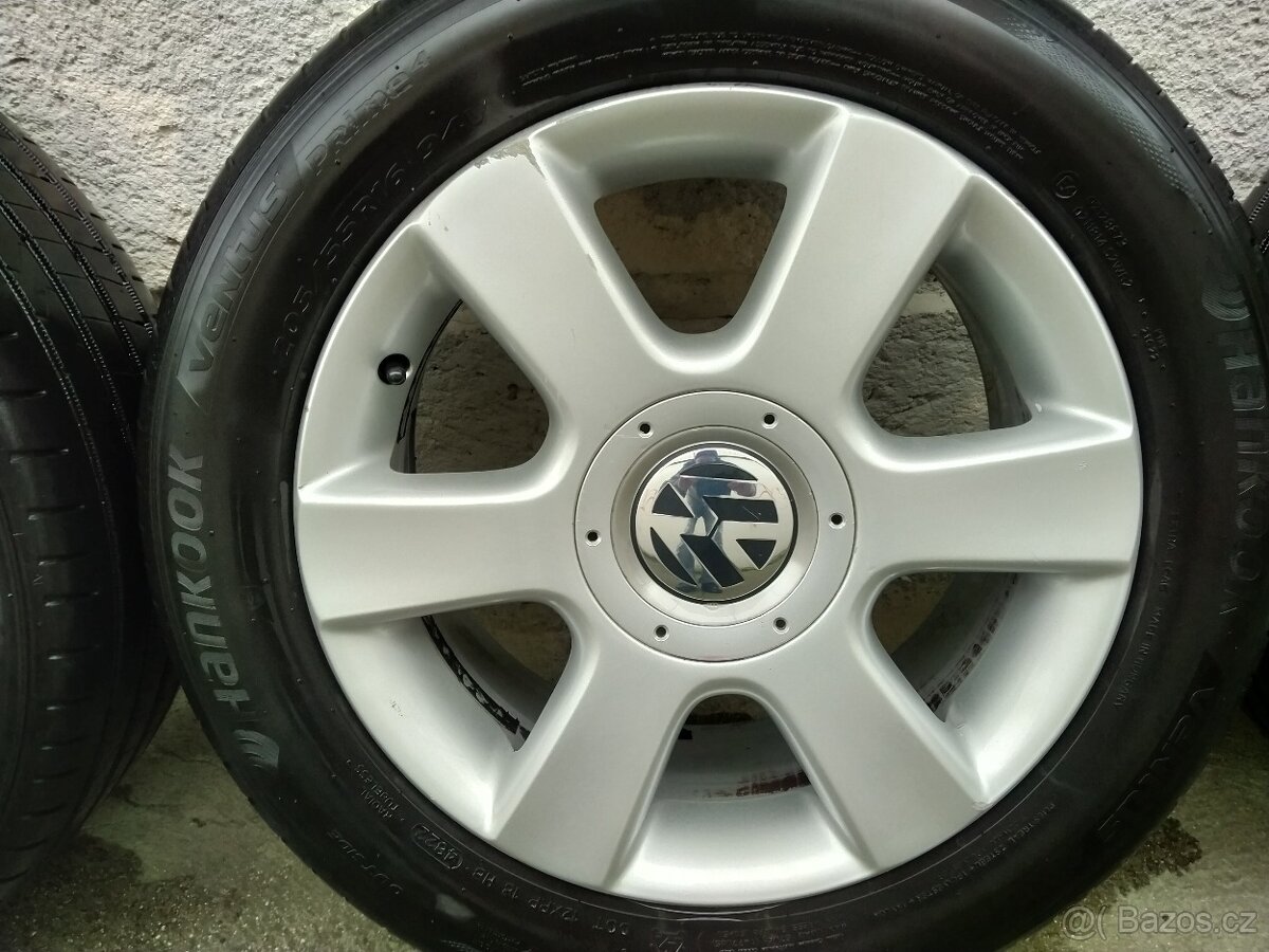 Alu kola VW Touran 6,5J x 16, 5x112, ET 50, Letní pneu - 4