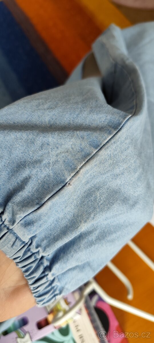 Modré plátěné kalhoty – vel. 152 - 4