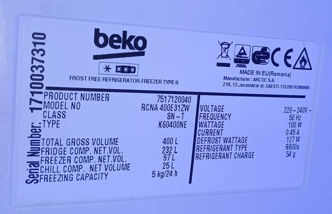Dispej modul ledničky Beko - kod: 4941930200 - 4