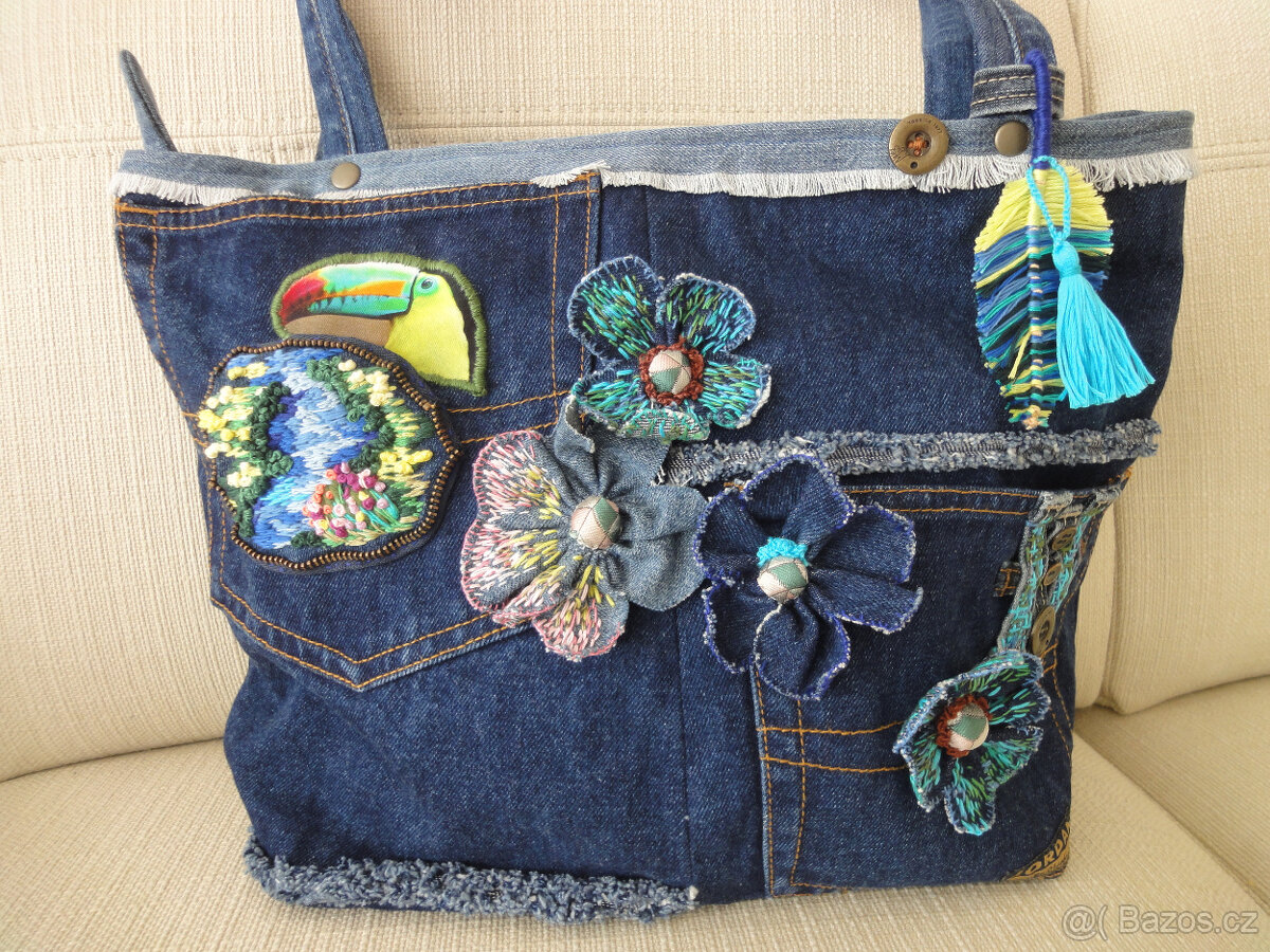 NOVÁ/Velká originální džínová kabelka - 4