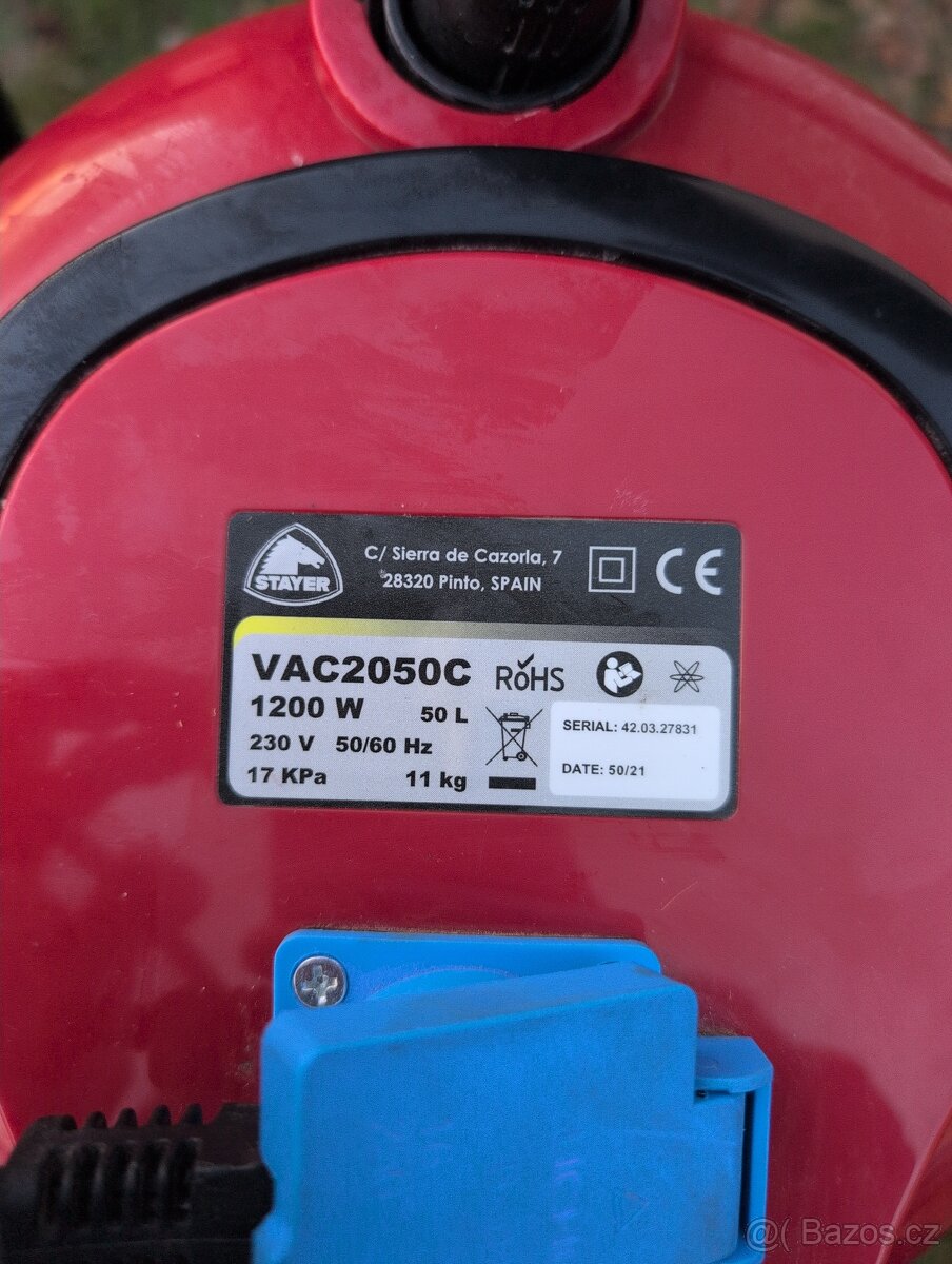 Průmyslový vysavač STAYER VAC 2050 C – 50 l, 1200 W – 90% st - 4