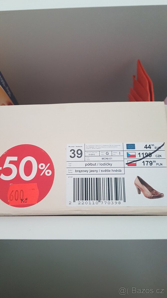 hnědo-rezavé kožené lodičky - 4