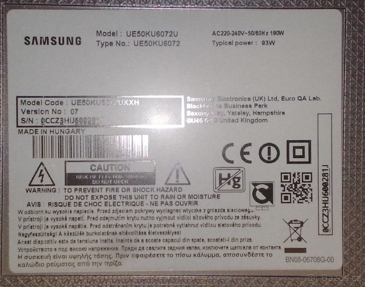 Prodam Samsung UE50KU6072U-125cm(50") 4K UHD SMART WiFi TV - 4