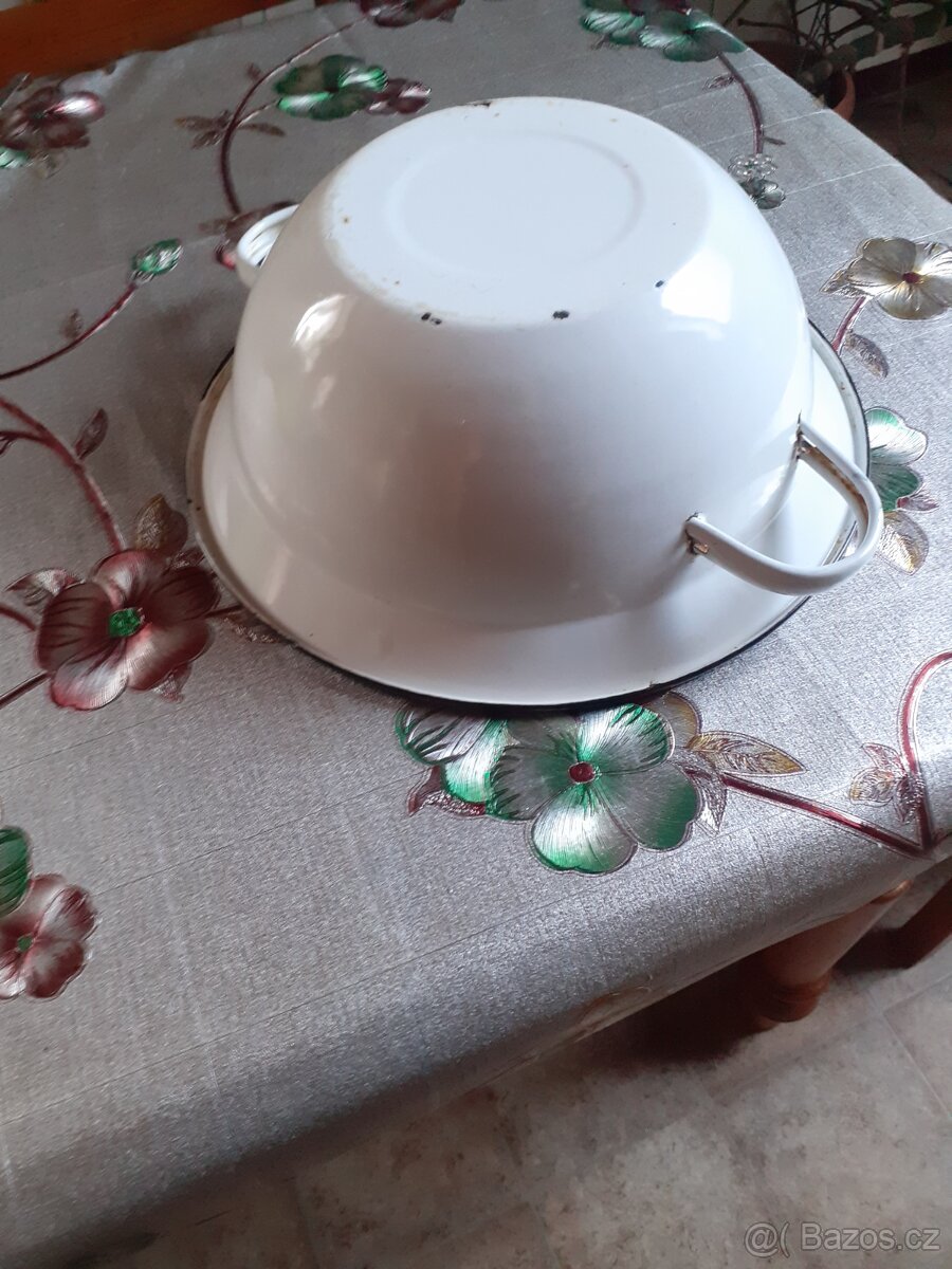 Retro modrý škopek smalt, Retro mísy - 4