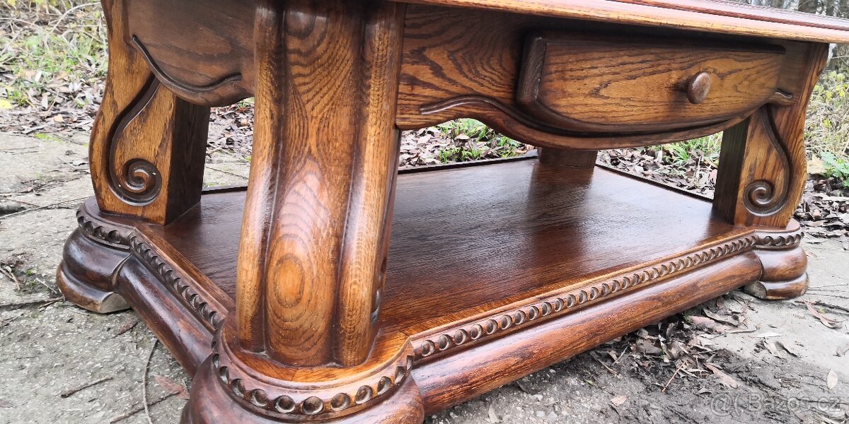 Masivní dubový konferenční stůl s šuplíkem - 4