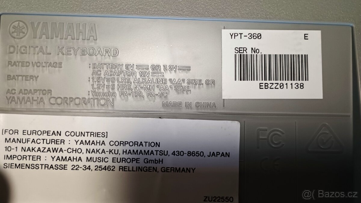 Klávesy Yamaha YPT-360 - 4