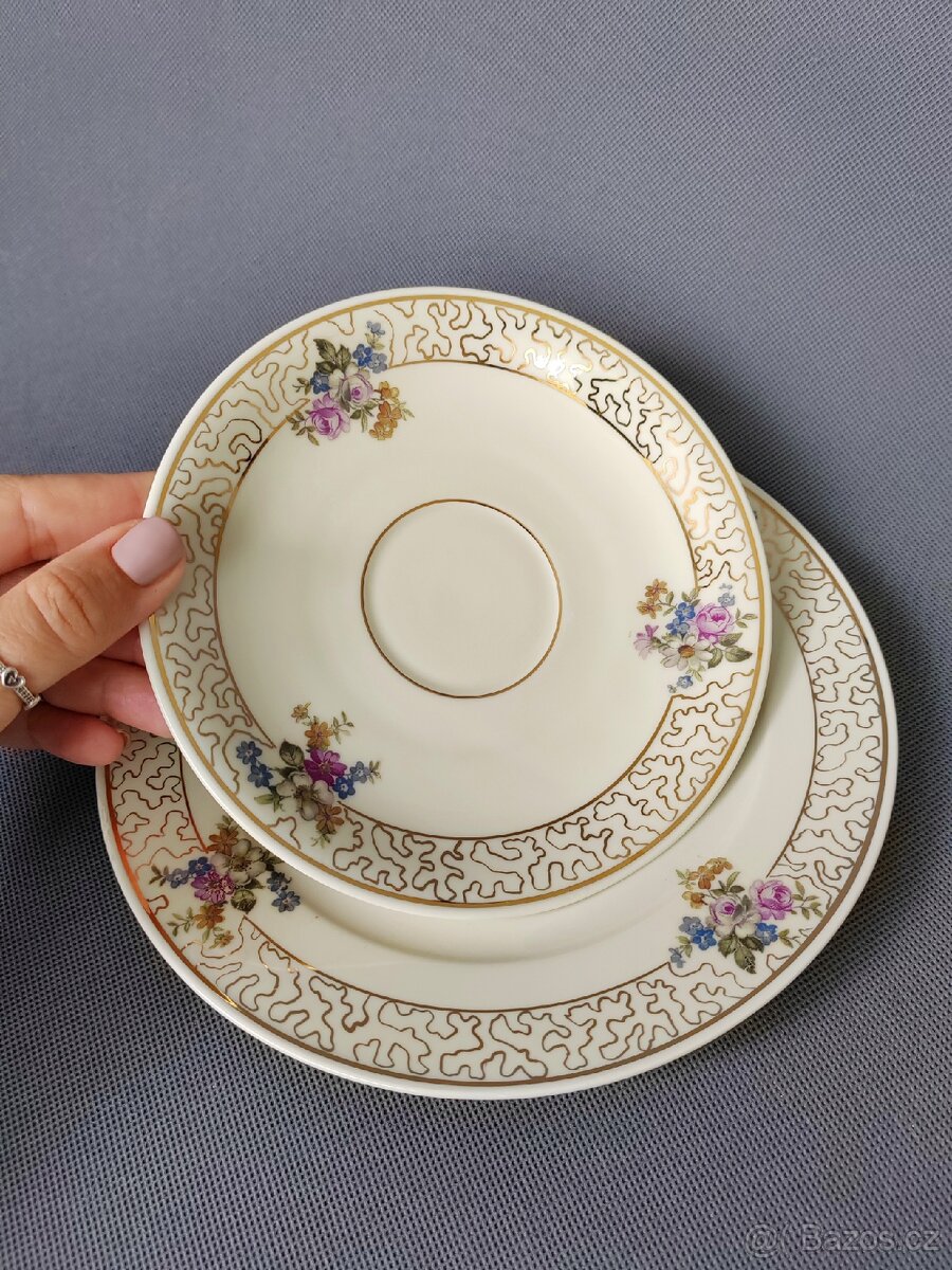 Krásná porcelánová čajová sada Weimar Porzellan (1948-1953) - 4