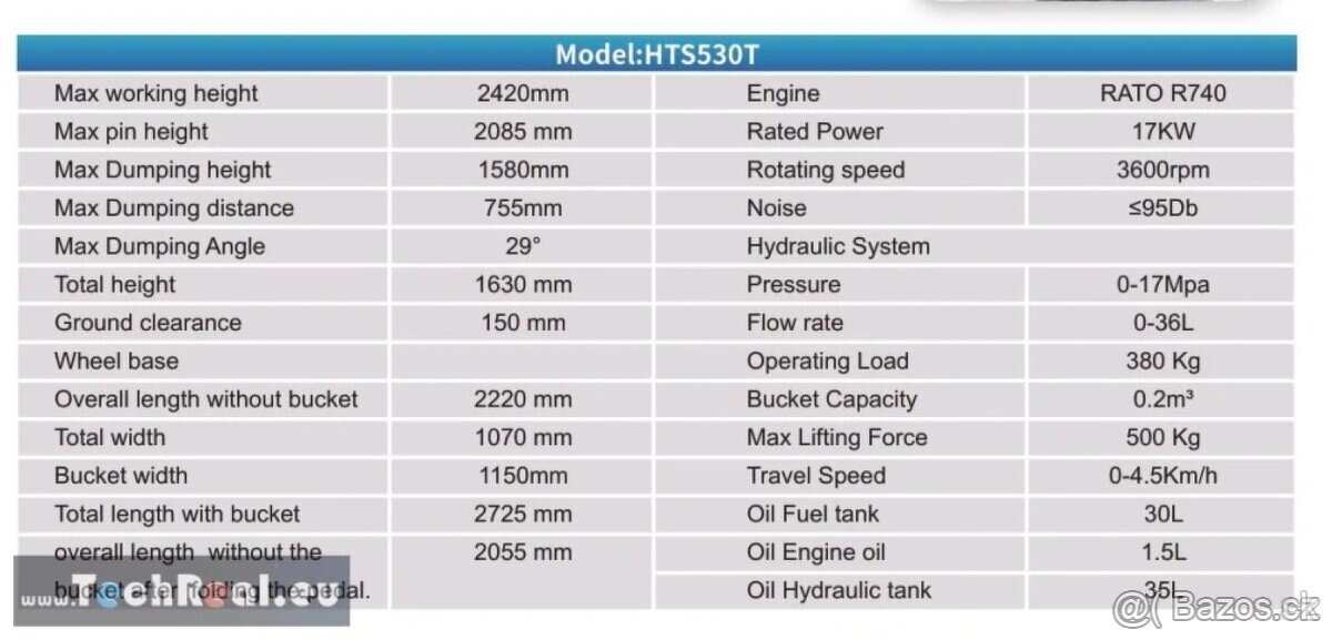 Pásový Nakladač HT530 benzín - 4