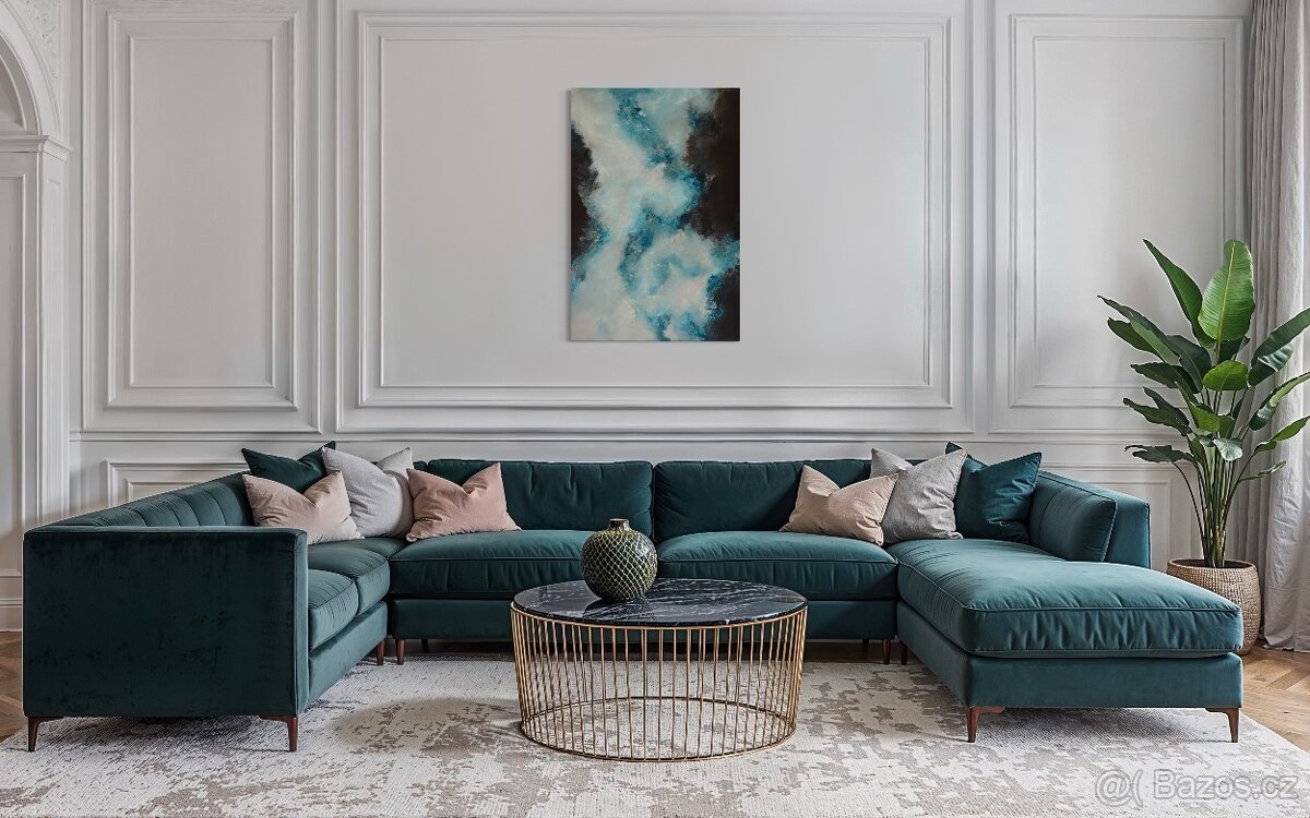 Abstraktní obraz Modrý anděl 120x80cm - 4