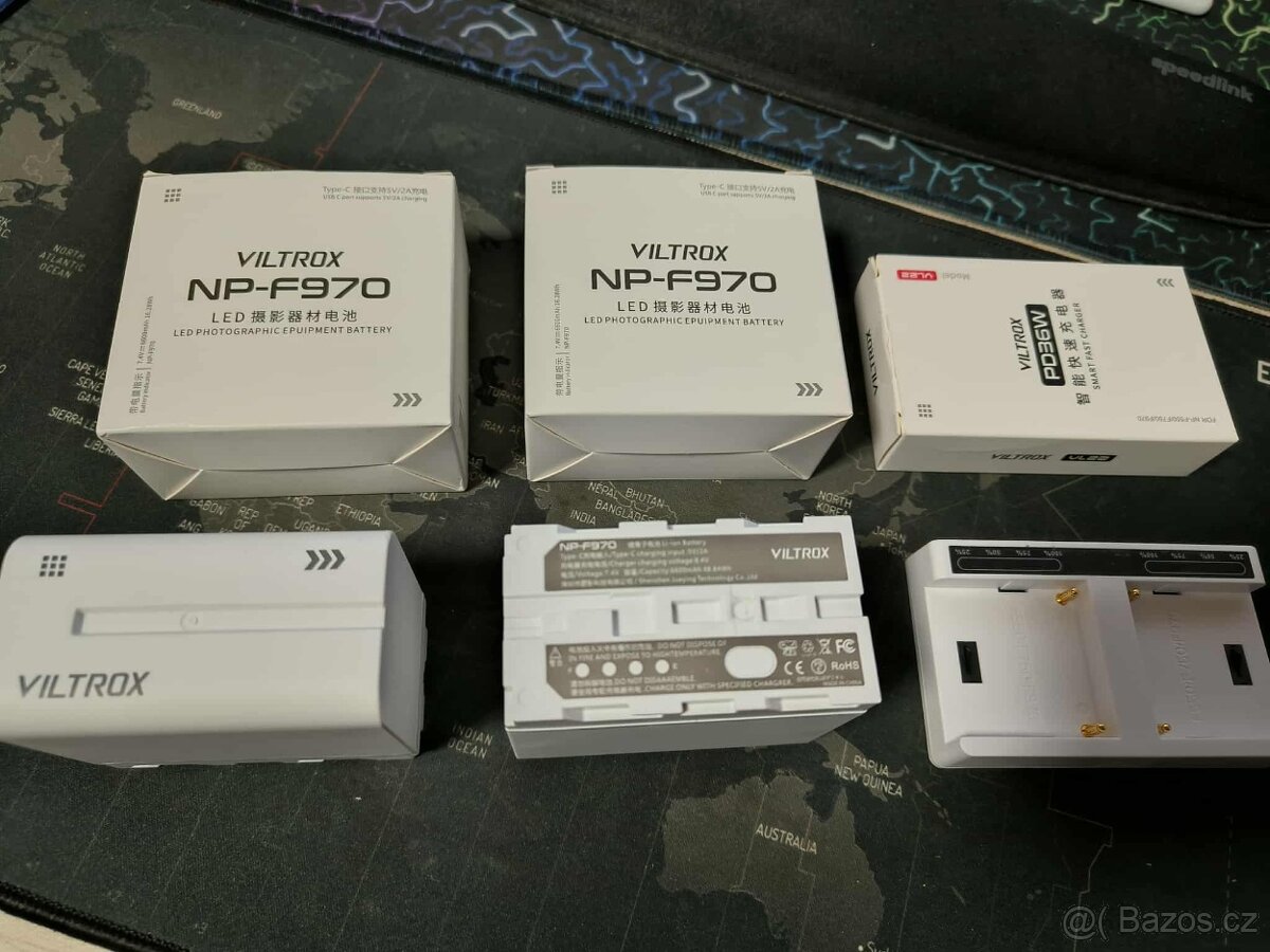 Viltrox nabíjecí set 2x baterie NP-F970 USB C s led, USB C - 4