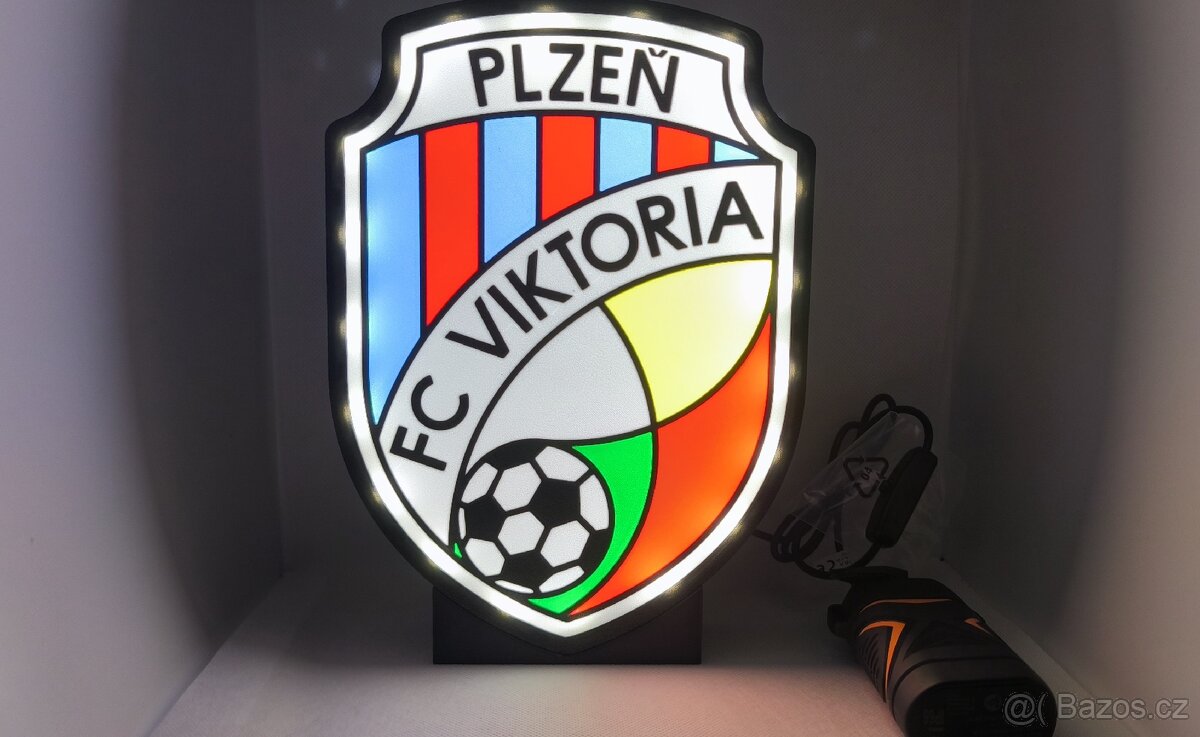 Prodám nové logo FC Viktoria Plzeň s podsvětlením. - 4