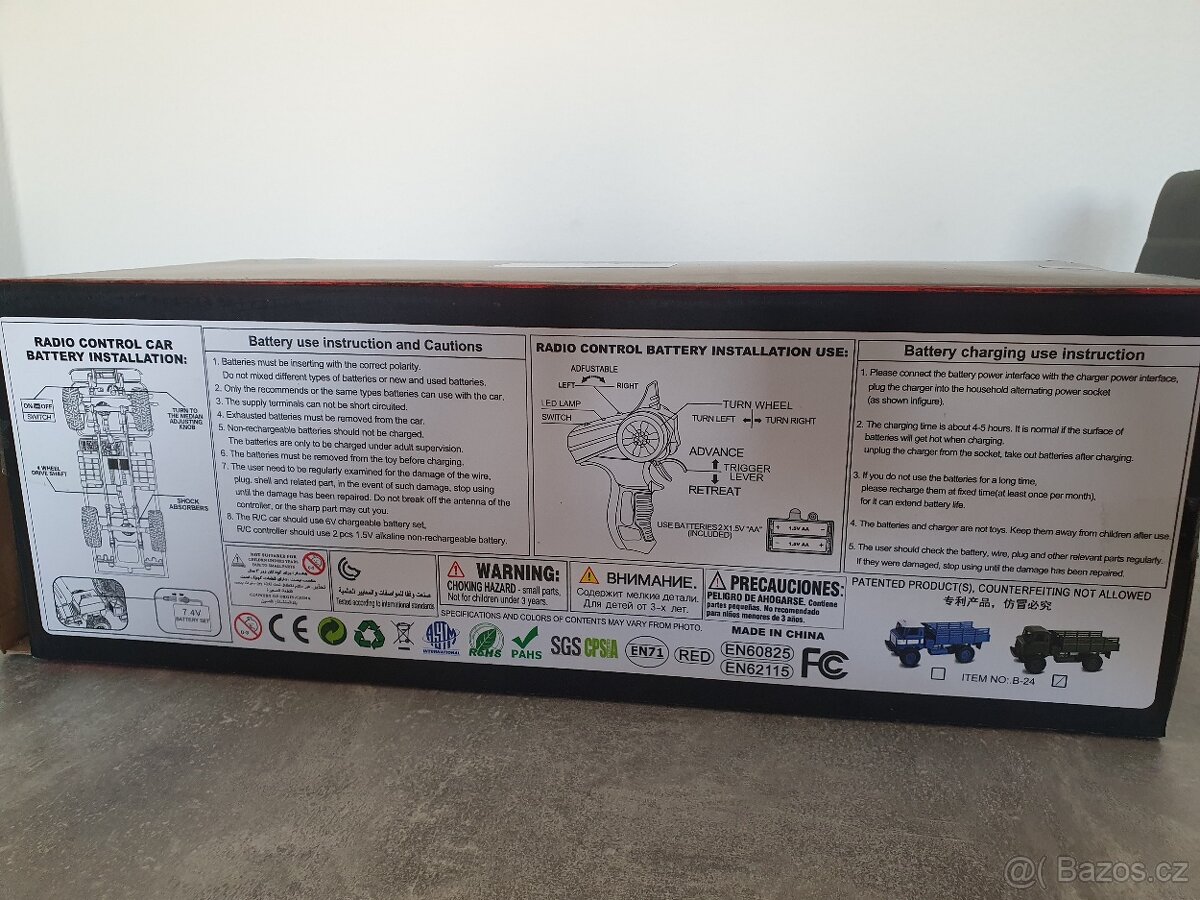 RC Military Truck GAZ WPL B24 1/16 4WD zelený - 4