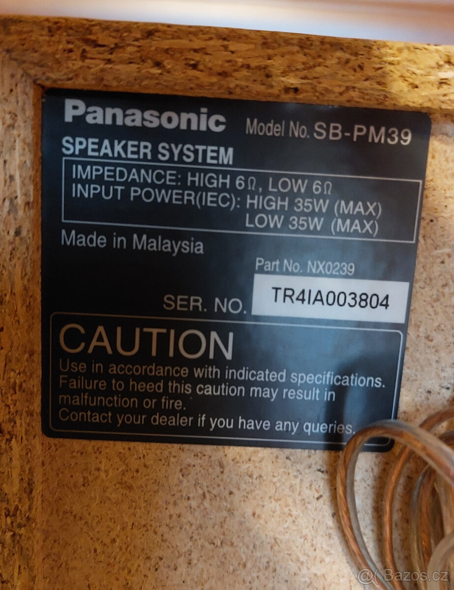3-pásmové reprobedýnky Panasonic SB-PM39 s basreflexem - 4