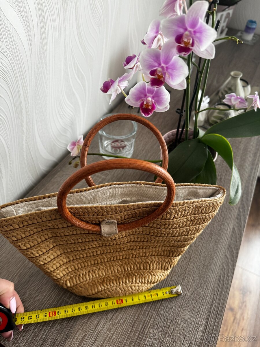 Slaměná kabelka do ruky - nová - 4