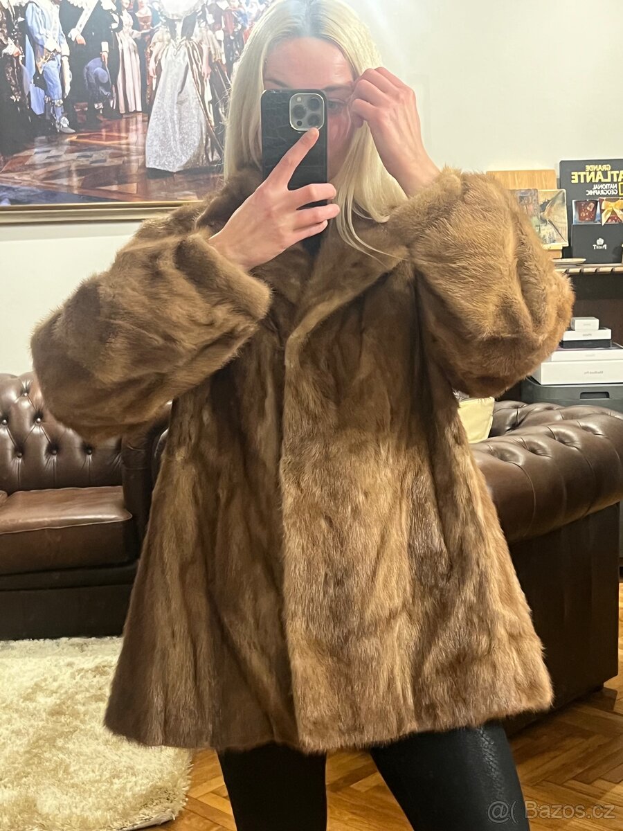 Hnědý norkový kožich - 4
