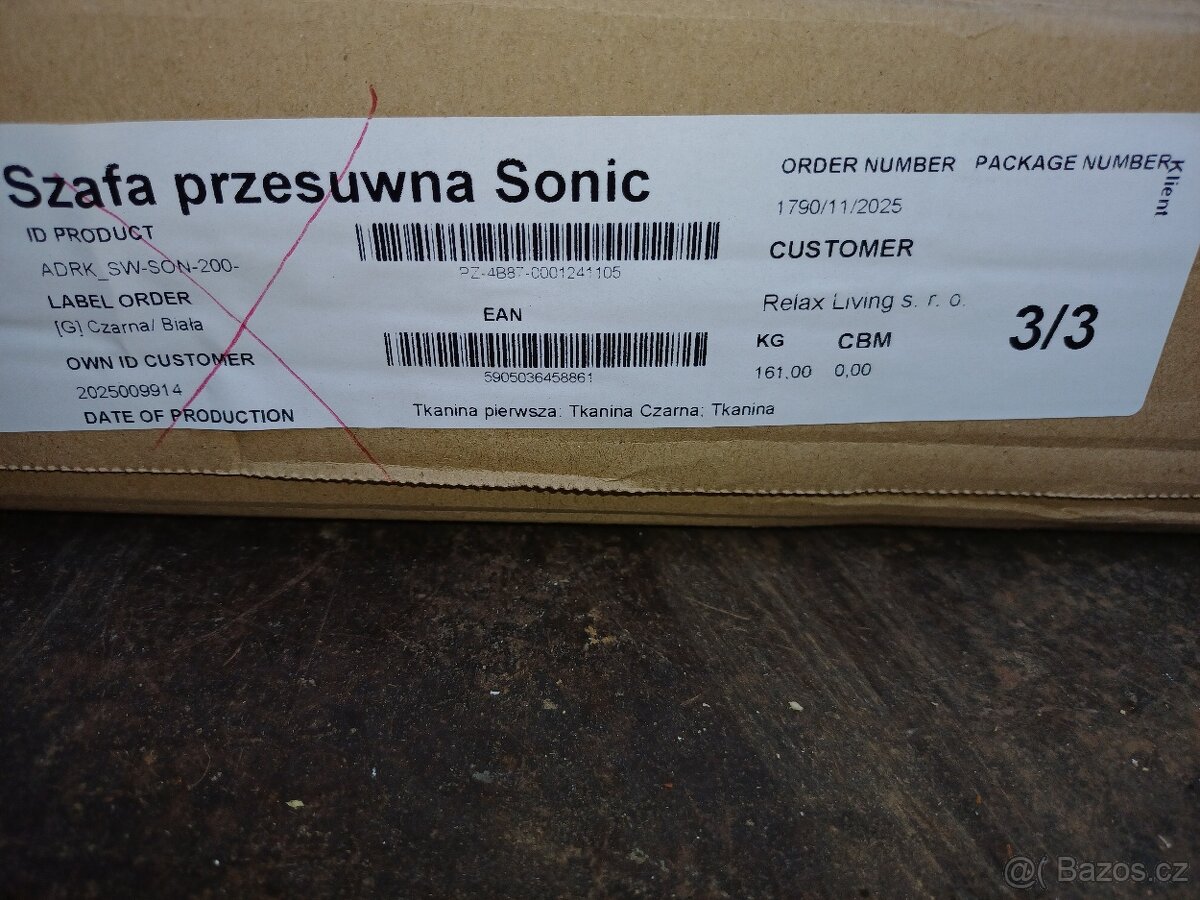 Posuvná šatní skříň SONIC – černá/bílá - 4