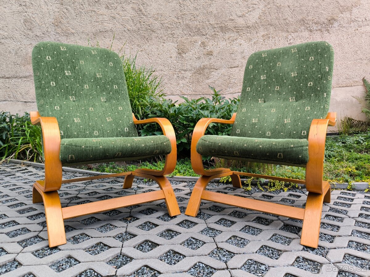 Moderní čalouněná pohupovací křesla - 2 kusy - 4