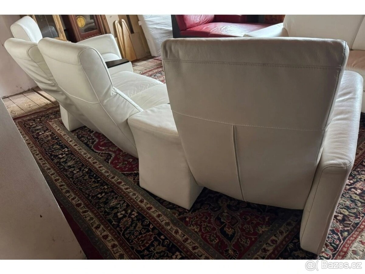 Kožená relaxační sedací souprava 2+1+1, 3193 - 4
