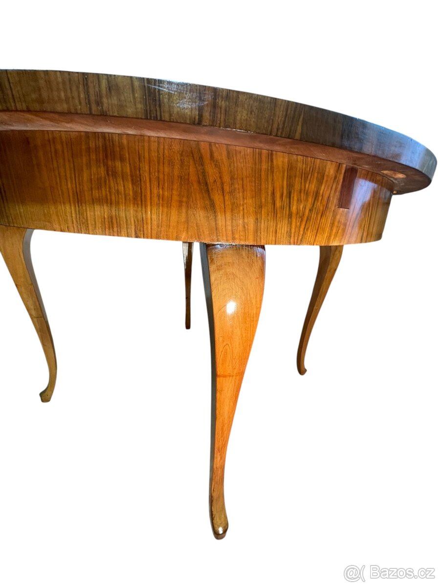 Starožitný jídelní stůl – Art Deco – rozkládací, hruška - 4