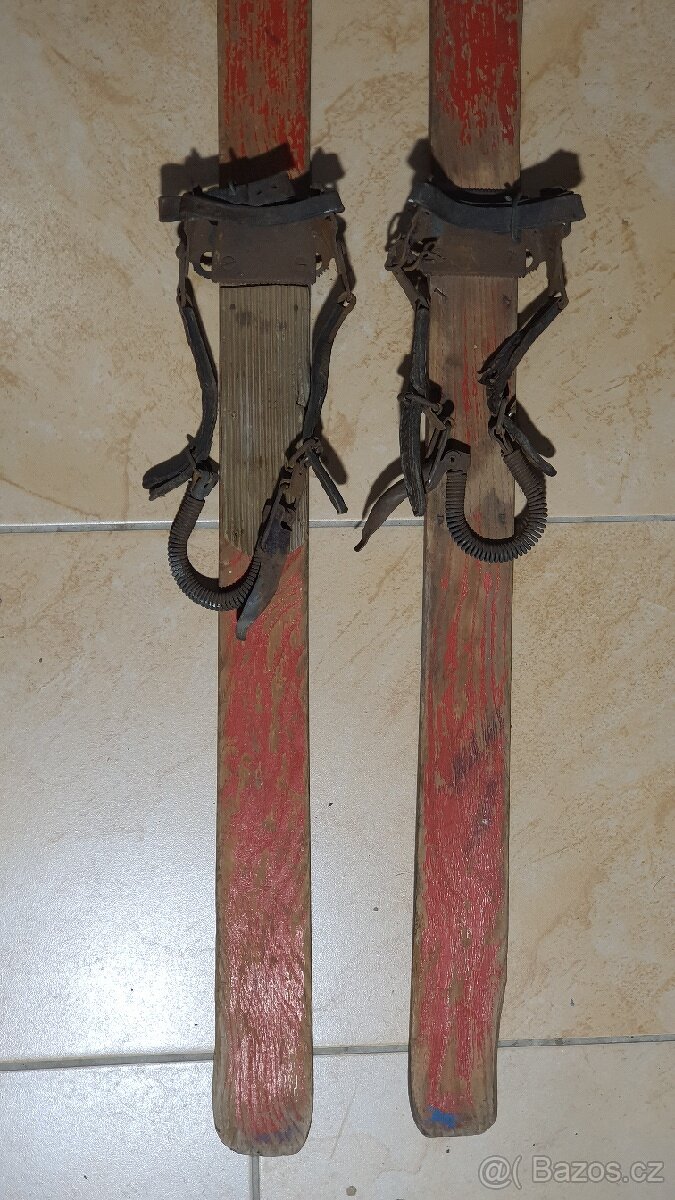 Retro staré dětské lyže - 4