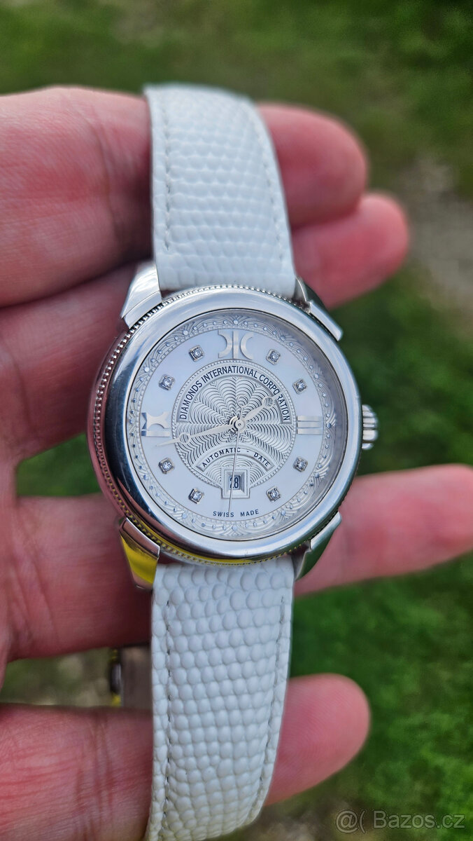 Diamantové automatické dámske hodinky DIC A9261A biele - 4