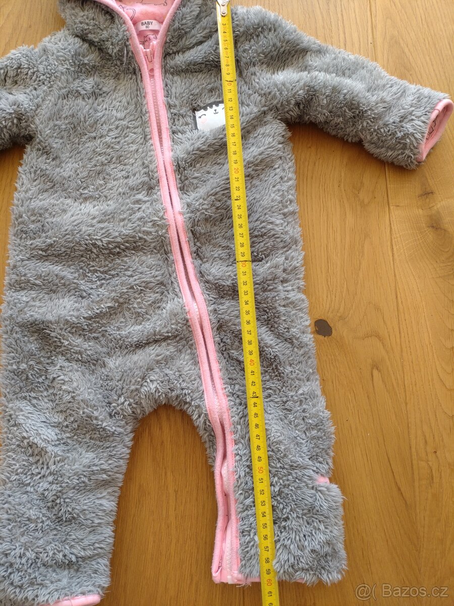 Zimní kombinéza šedá chlupatá (80) - 4