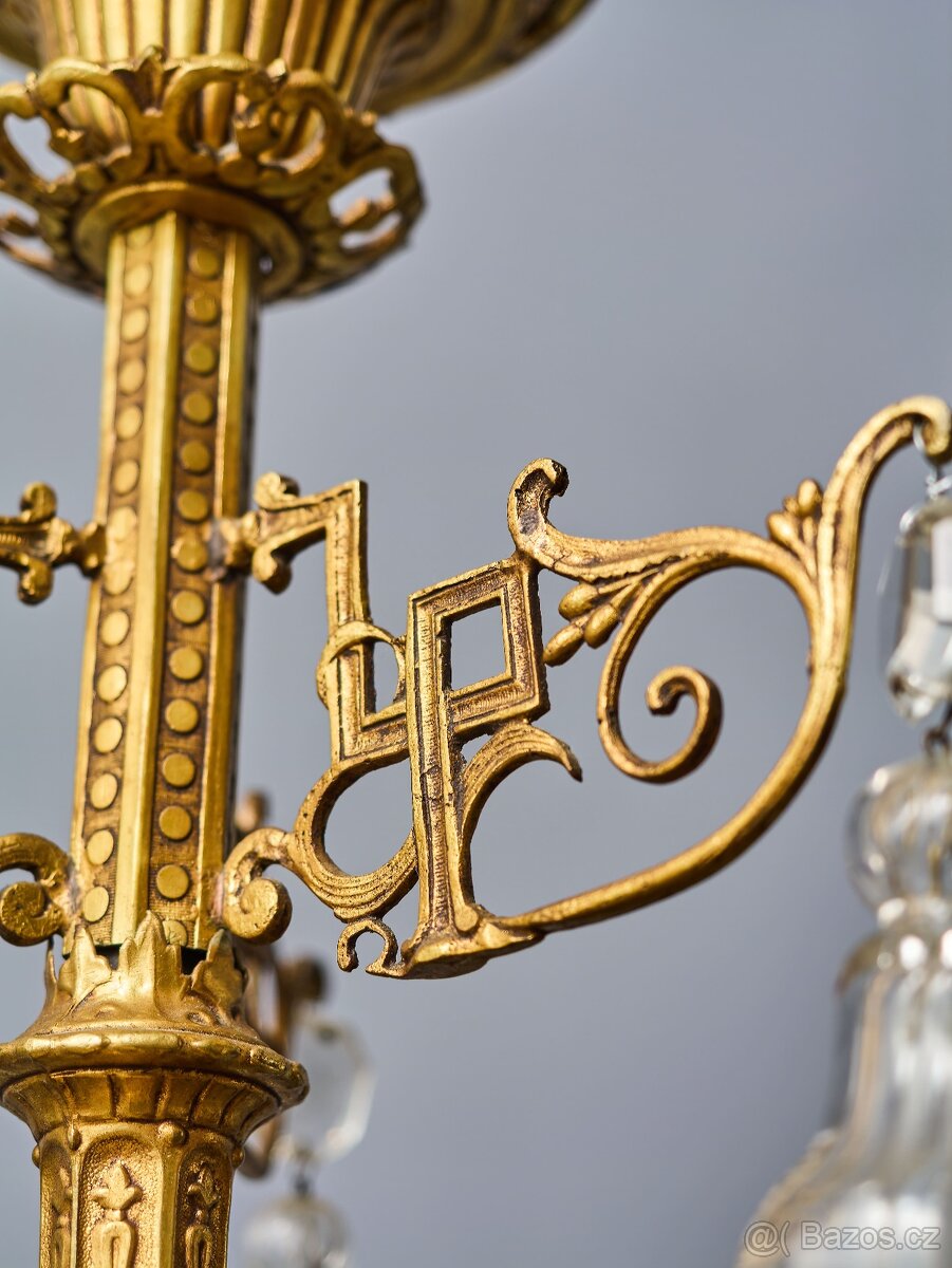 Velký lustr Art Deco na 12 žárovek - 4