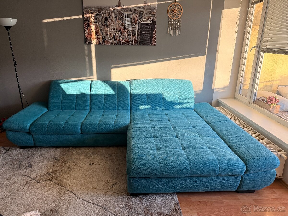 Rohová sedací souprava Xora XXXLutz – výborný stav, studená - 4