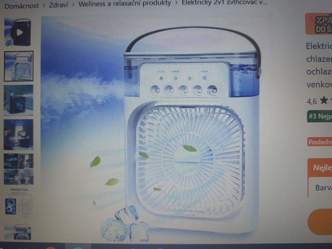 Elektrický 2v1 zvlhčovač vzduchu + ventilátor s chlazením - 4