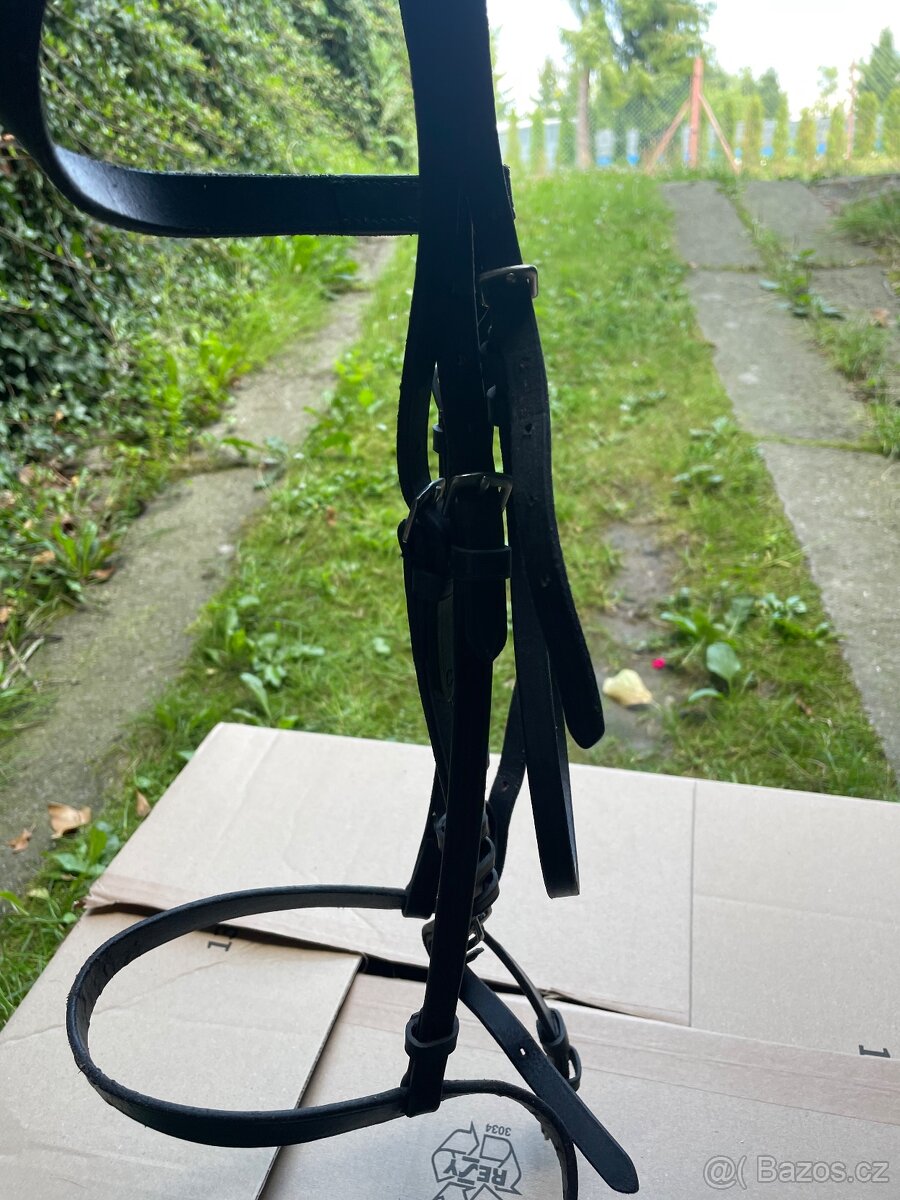 Anglická uzdečka včetně nánosníku vel.Pony - 4