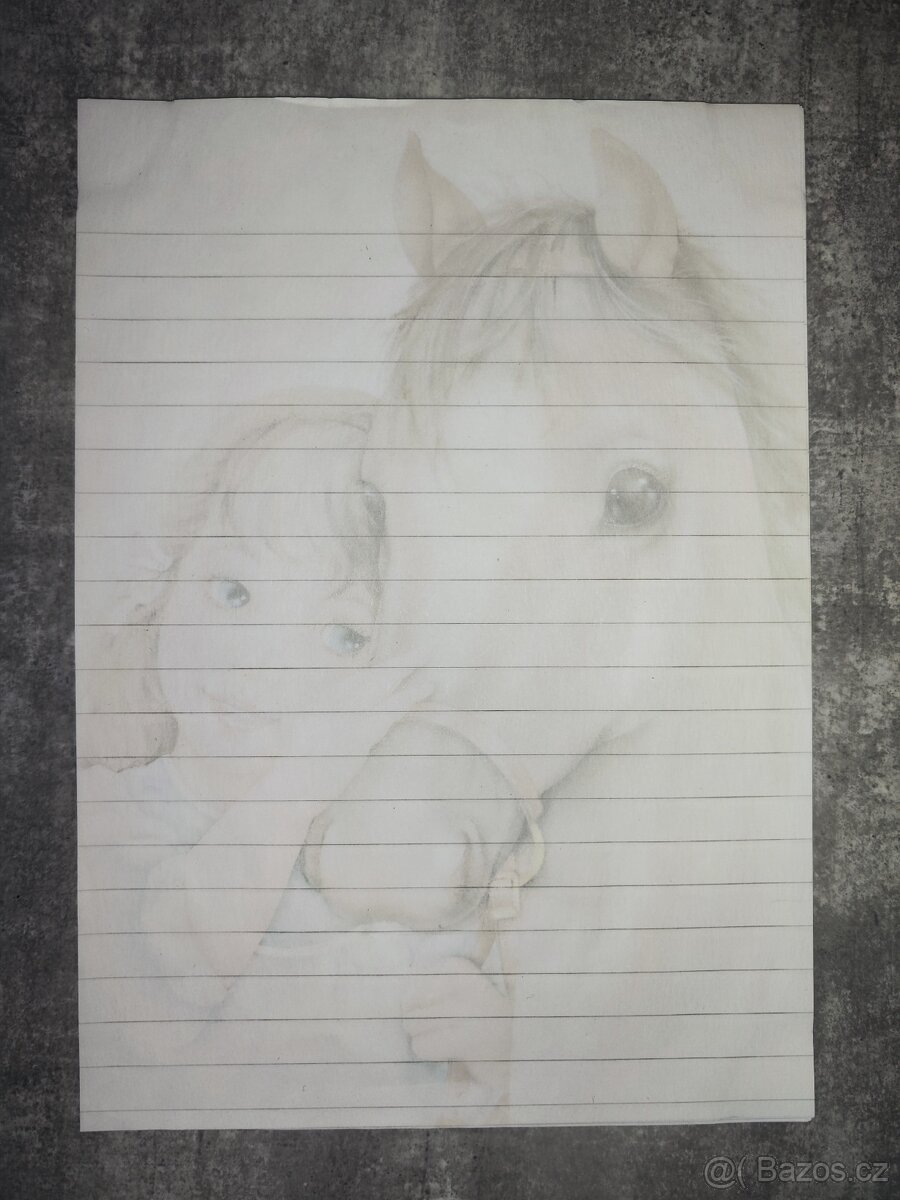 43 listů dopisních papírů, 10ks obálek, 2 obaly - 4