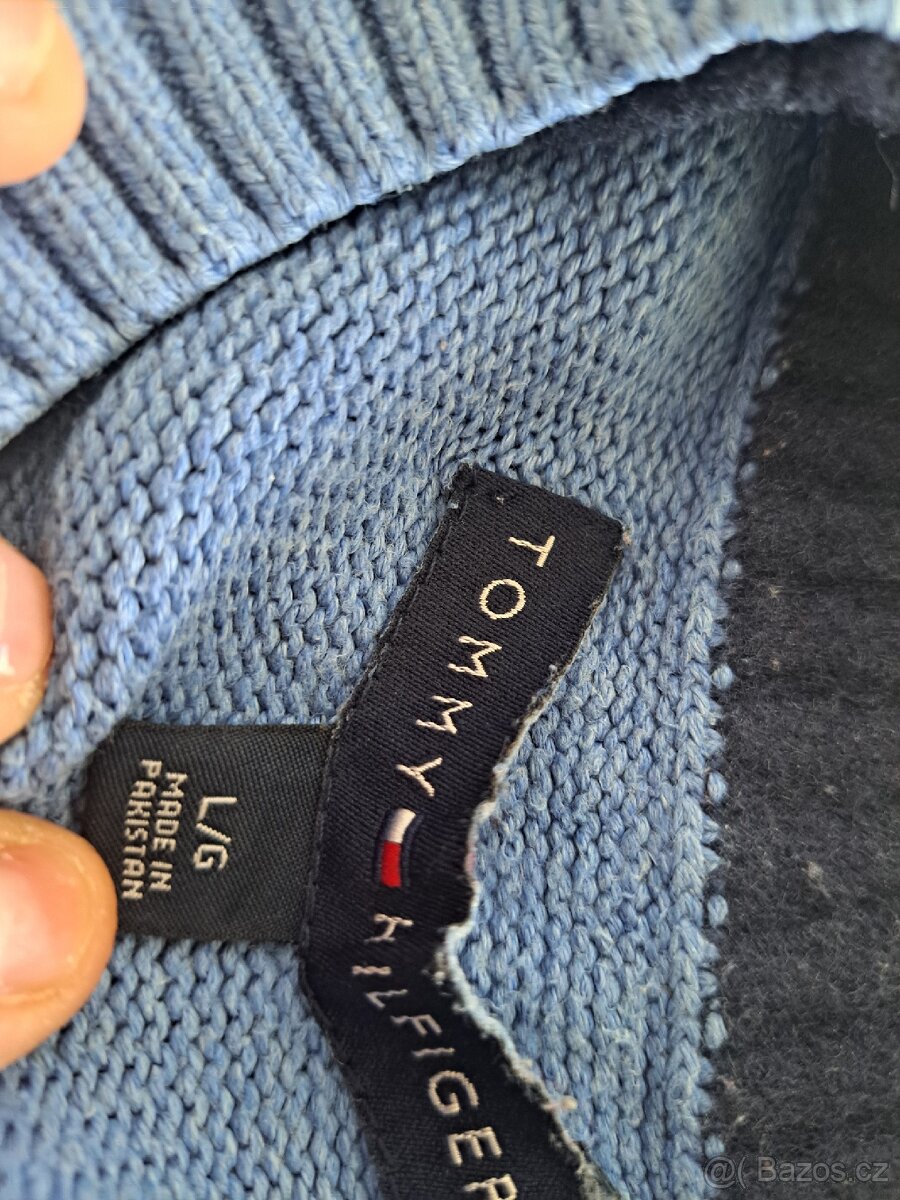 Modrá pletený Tommy Hilfiger svetr - 4