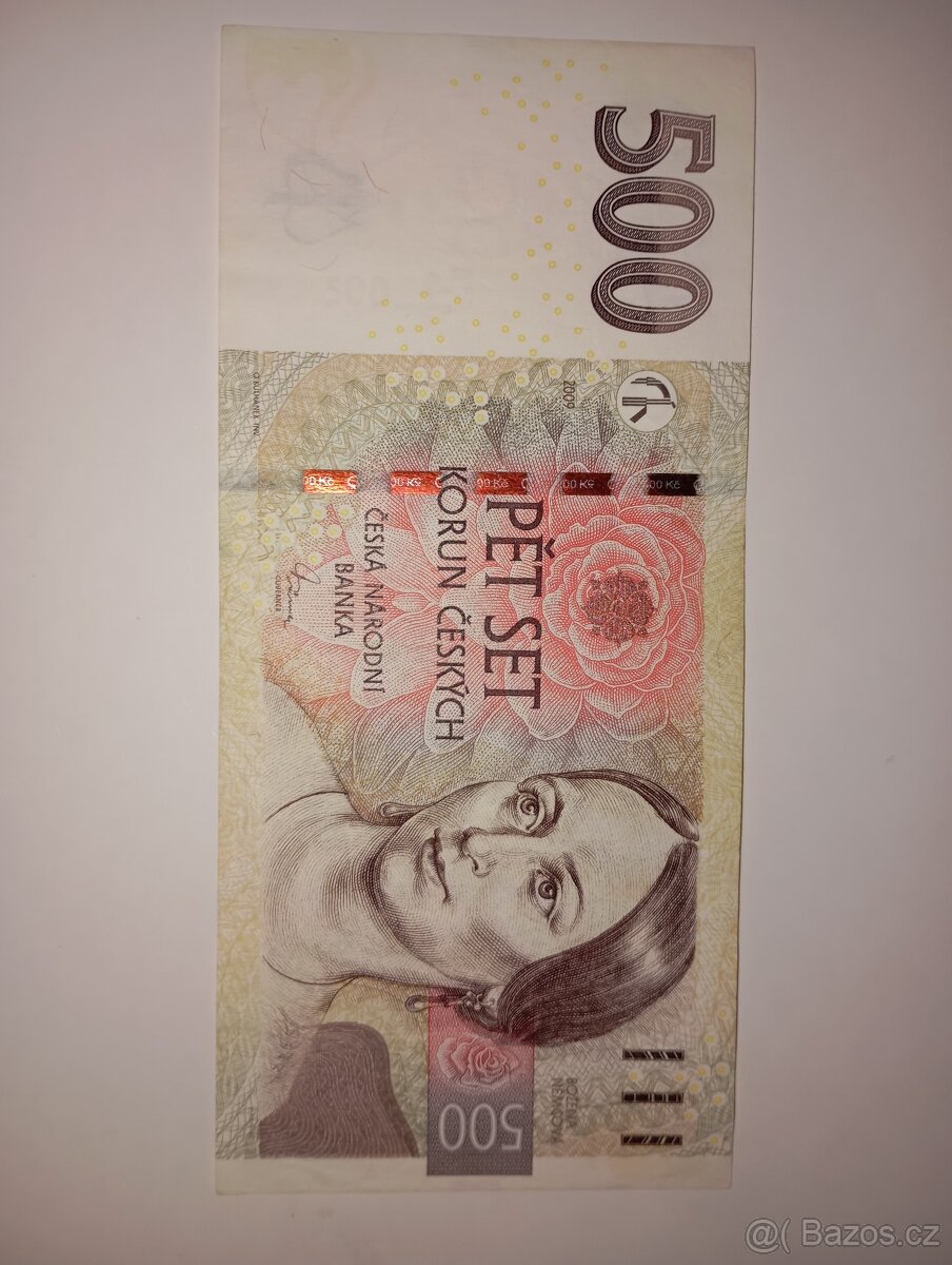 BANKOVKA 500 KČ 2009, VELMI NÍZKÉ SÉRIOVÉ ČÍSLO - 4