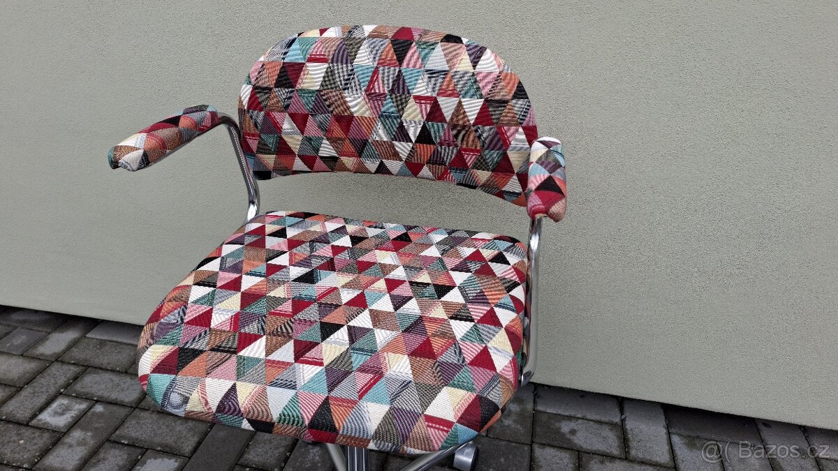 Retro chromované otočné kancelářské křeslo - 4