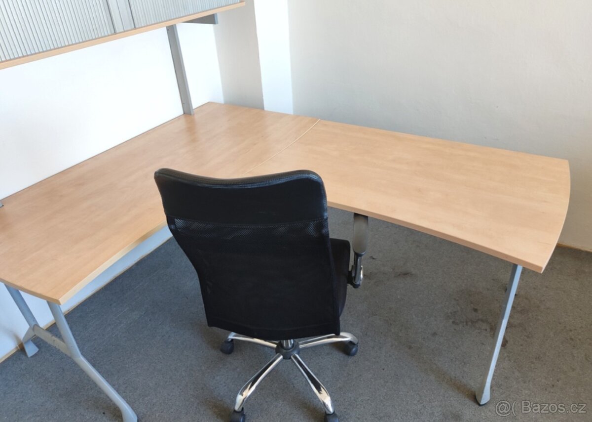 200 x 160 cm Kancelářský rohový stůl + Archiv na šanony - 4