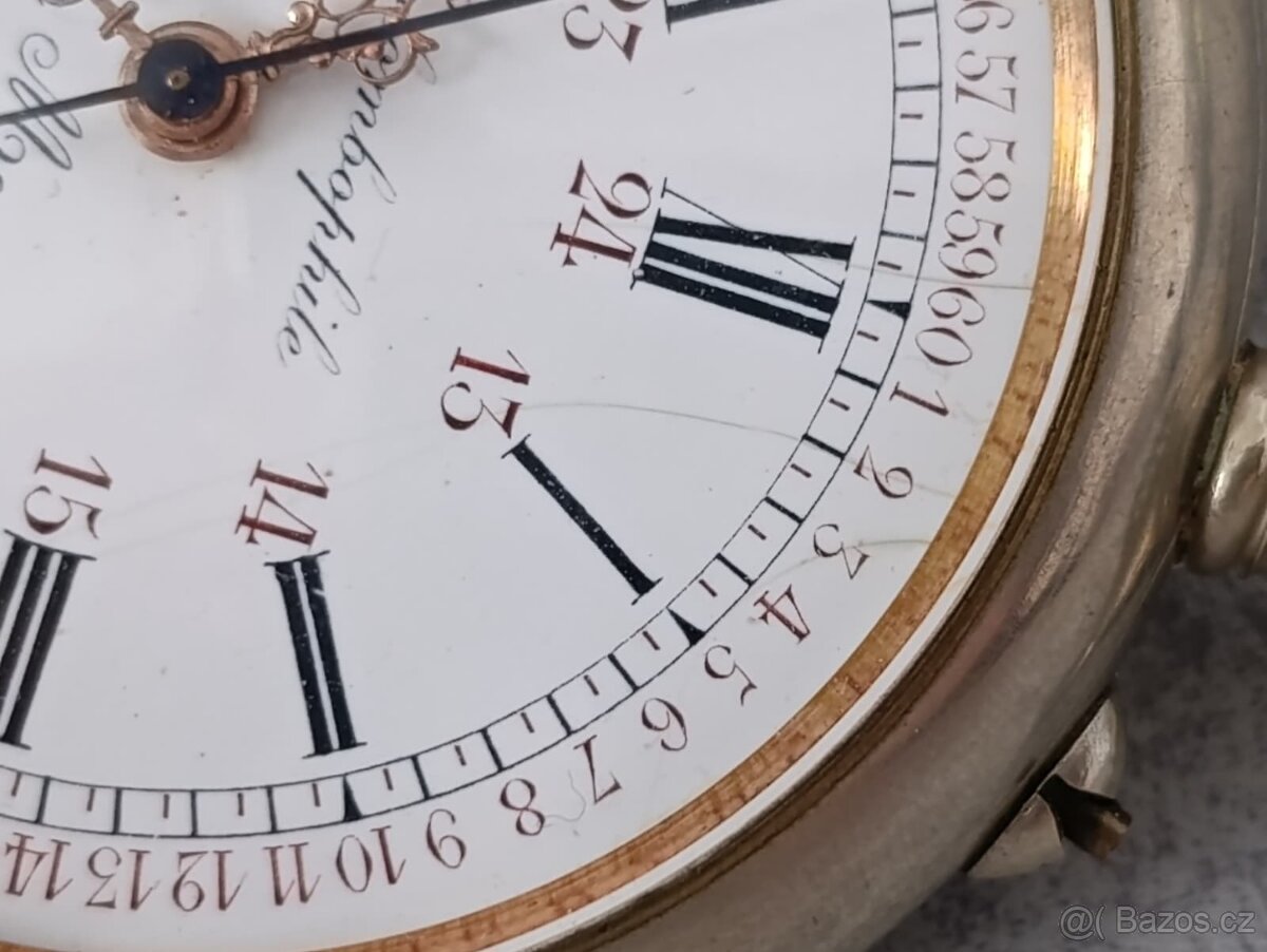 Velmi zajímavé masivní kapesní hodinky s central.ručičkou - 4